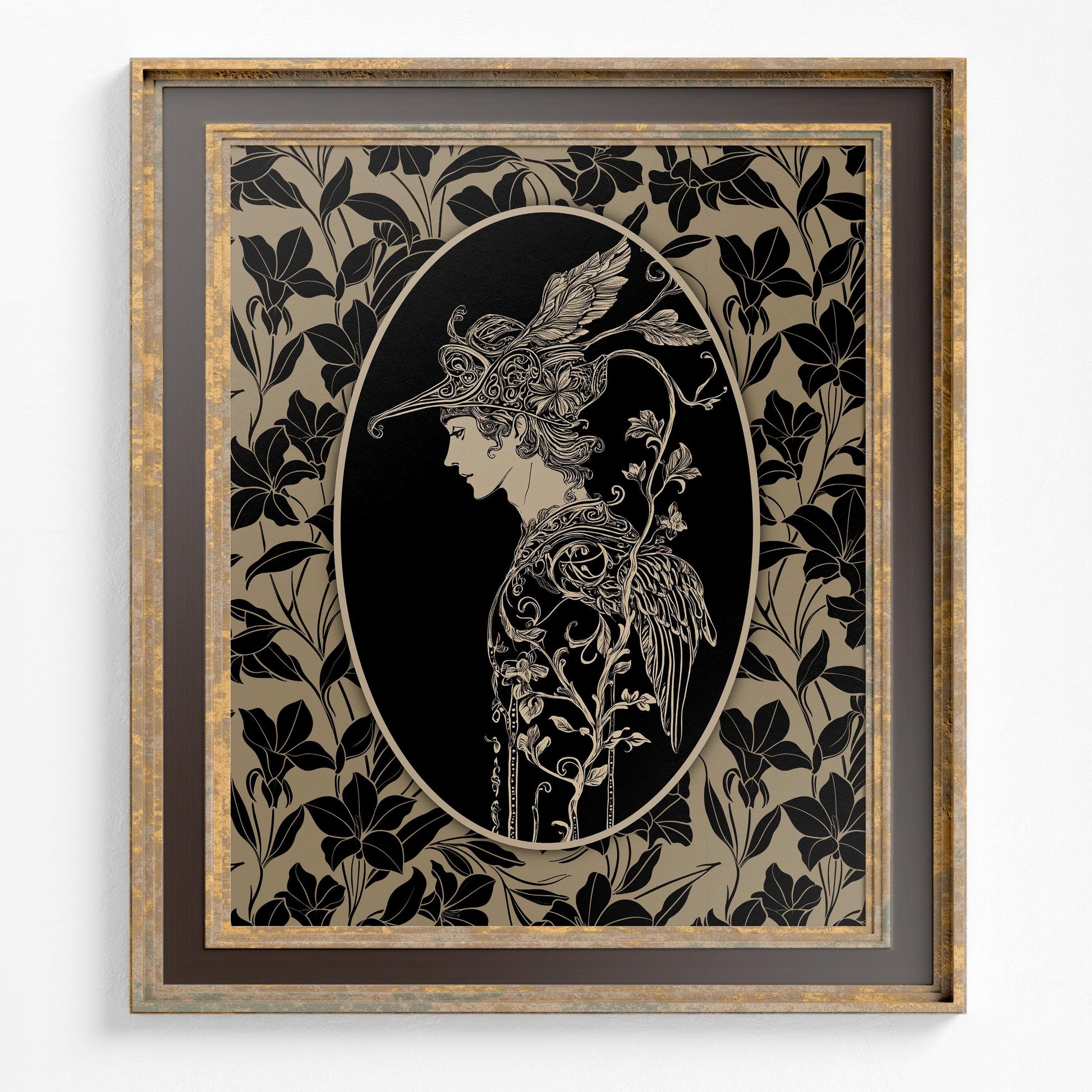 Hermes Greek God Print, Mercury Roman God Illustration (No Frame)