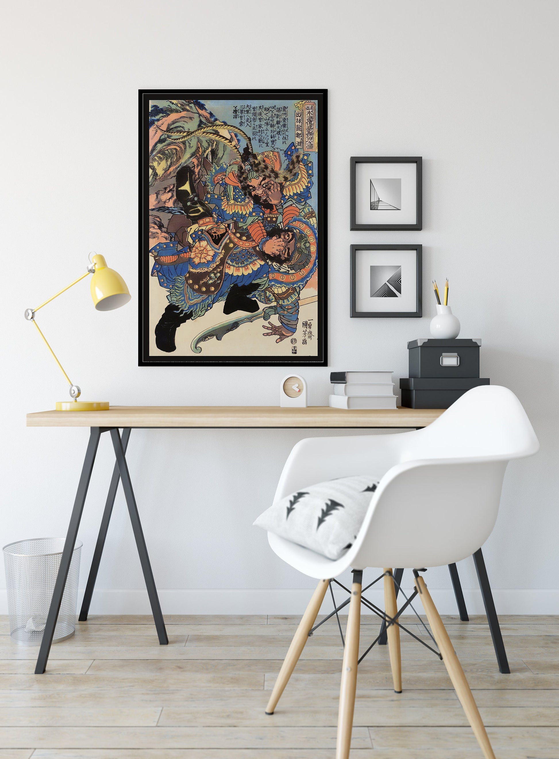 Japanese Print Ukiyo e Samurai Warriors Fighting Poster (No Frame)