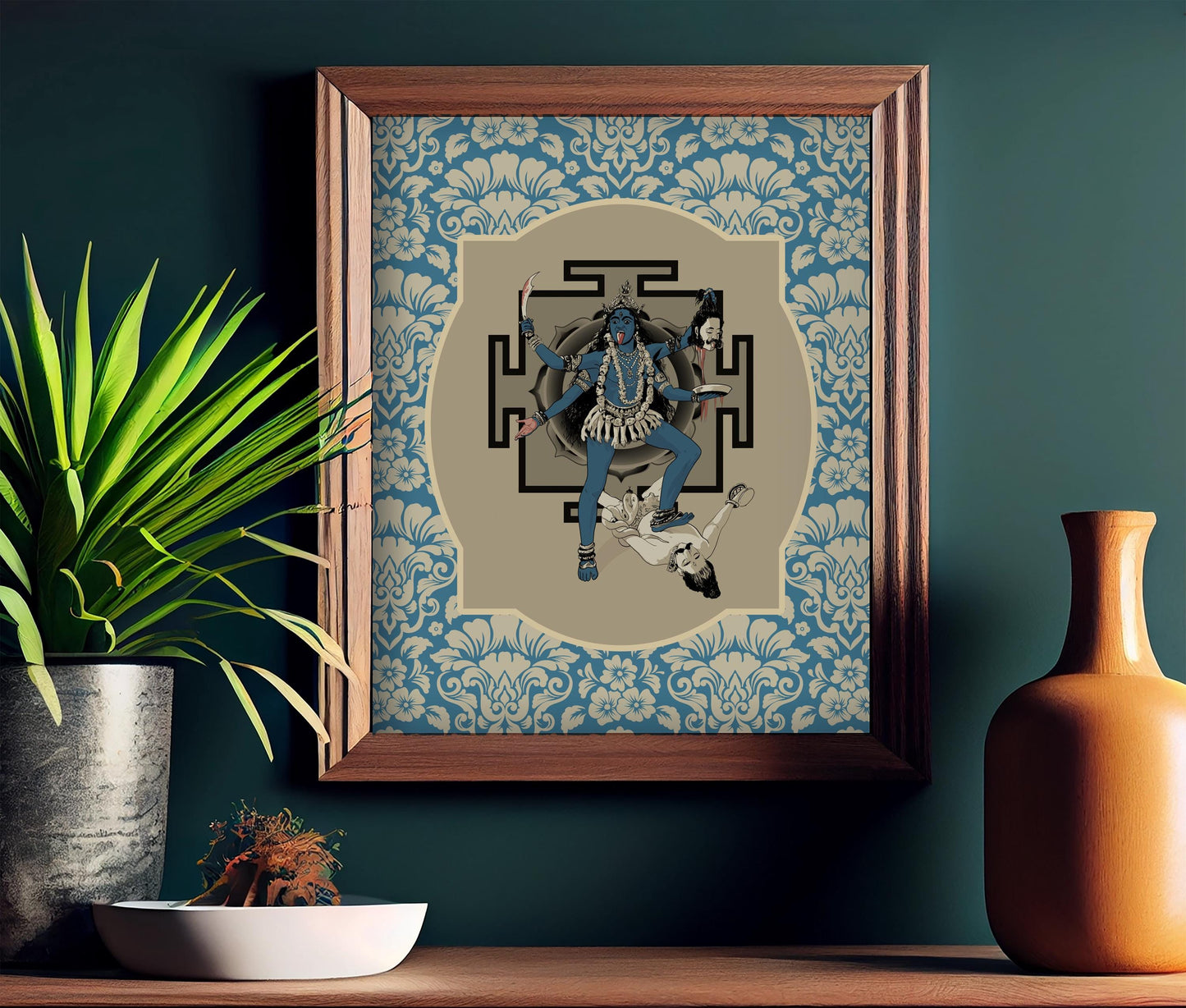Kali Goddess Illustration Print, Kali Hindu Goddess Poster (No Frame)