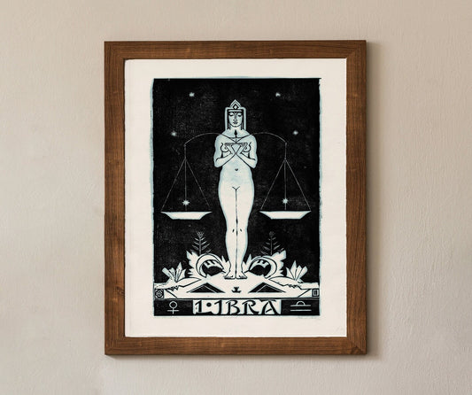 LIBRA Astrological Sign Poster, Mid Century Modern Vintage Zodiac Print, LIBRA Art
