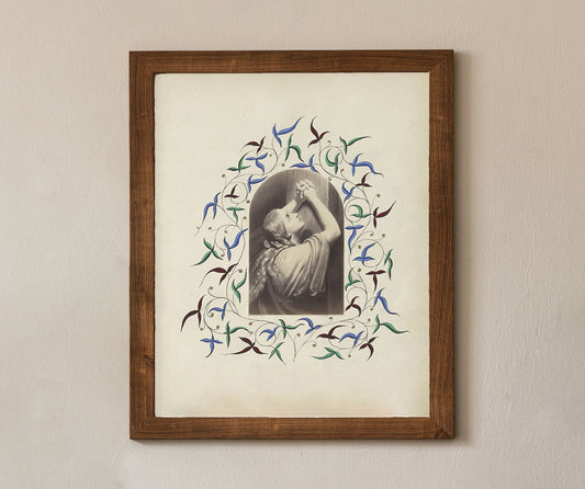 Mary Magdalene at the Foot of the Cross Print, Mary Magdalene Poster (No Frame)