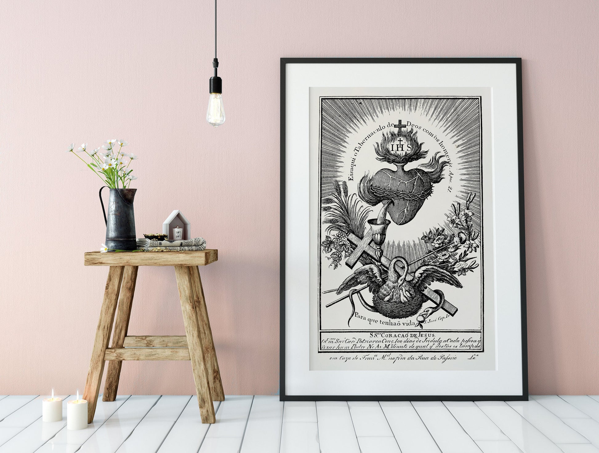 Sacred Heart IHS Print (Poster, No Frame)