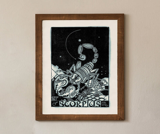 SCORPIO Astrological Sign Poster, Mid Century Modern Vintage Zodiac Print, SCORPIO Art