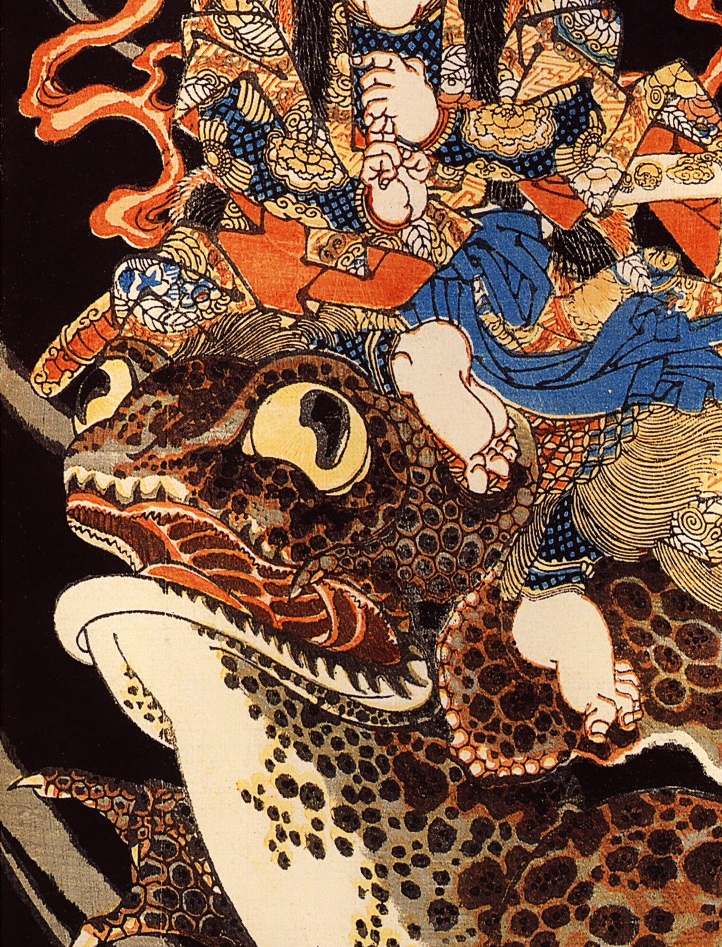 Tenjiku Tokubei 1850 "Toad Of Fire" Utagawa Kuniyoshi Poster Toad Sage Japanese Print (No Frame)