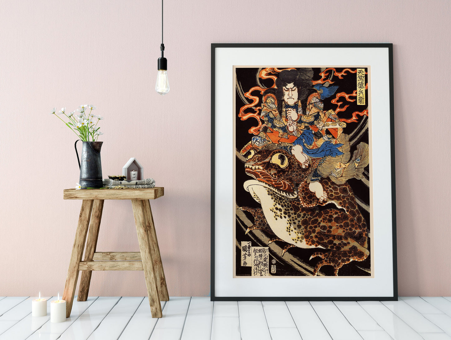 Tenjiku Tokubei 1850 "Toad Of Fire" Utagawa Kuniyoshi Poster Toad Sage Japanese Print (No Frame)