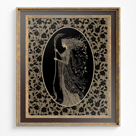 Tyche Greek God Print, Fortuna Roman God Illustration (No Frame)