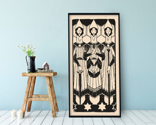 Drie Mannen Art Nouveau Poster, Three Men Art Nouveau Print (No Frame)