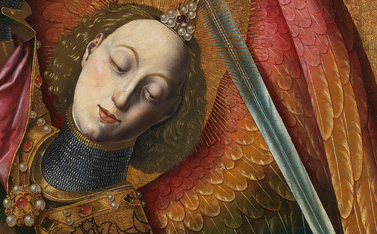 St Michael Defeats The Devil Medieval Art Print No Frame by My Store