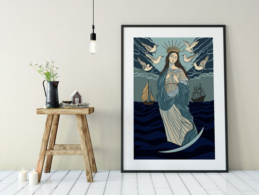 Virgin Mary Art Print - Virgin of Guadalupe, Virgin Mary Poster, Home Wall Decor, Our Lady of Guadalupe, Spiritual Art