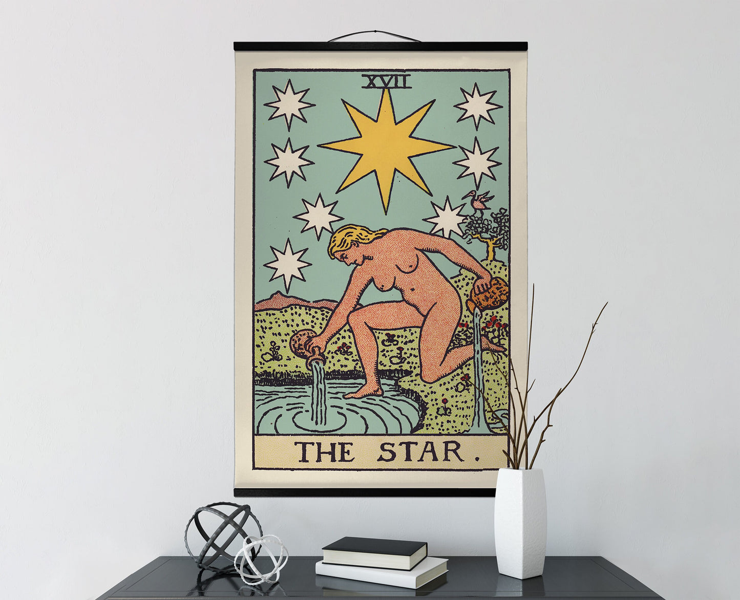 The Star - Tarot Card Canvas Wall Hanging - The Star Card Tapestry, Print