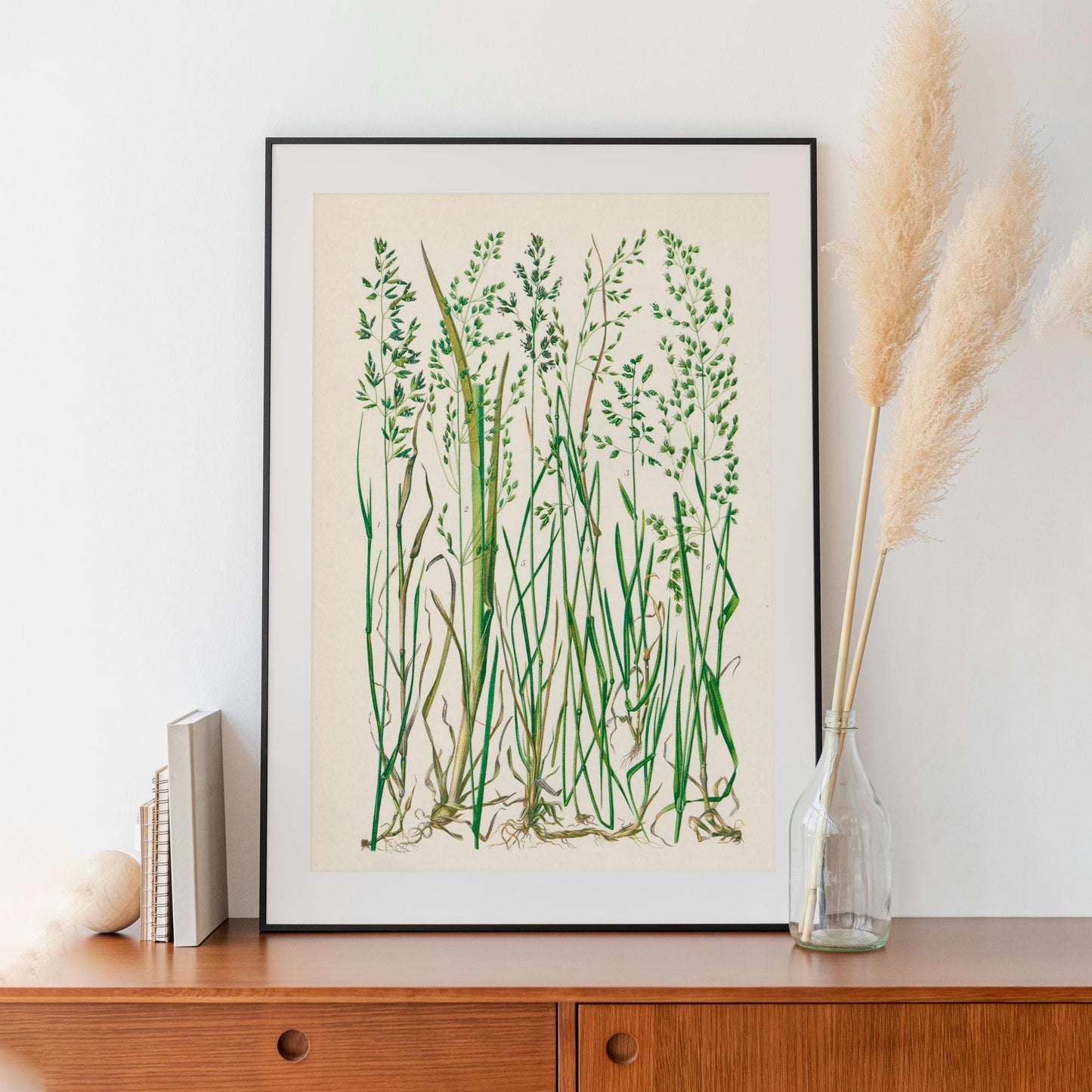 Nouveau Botanical Print - Green Minimalist - Nouveau Grass
