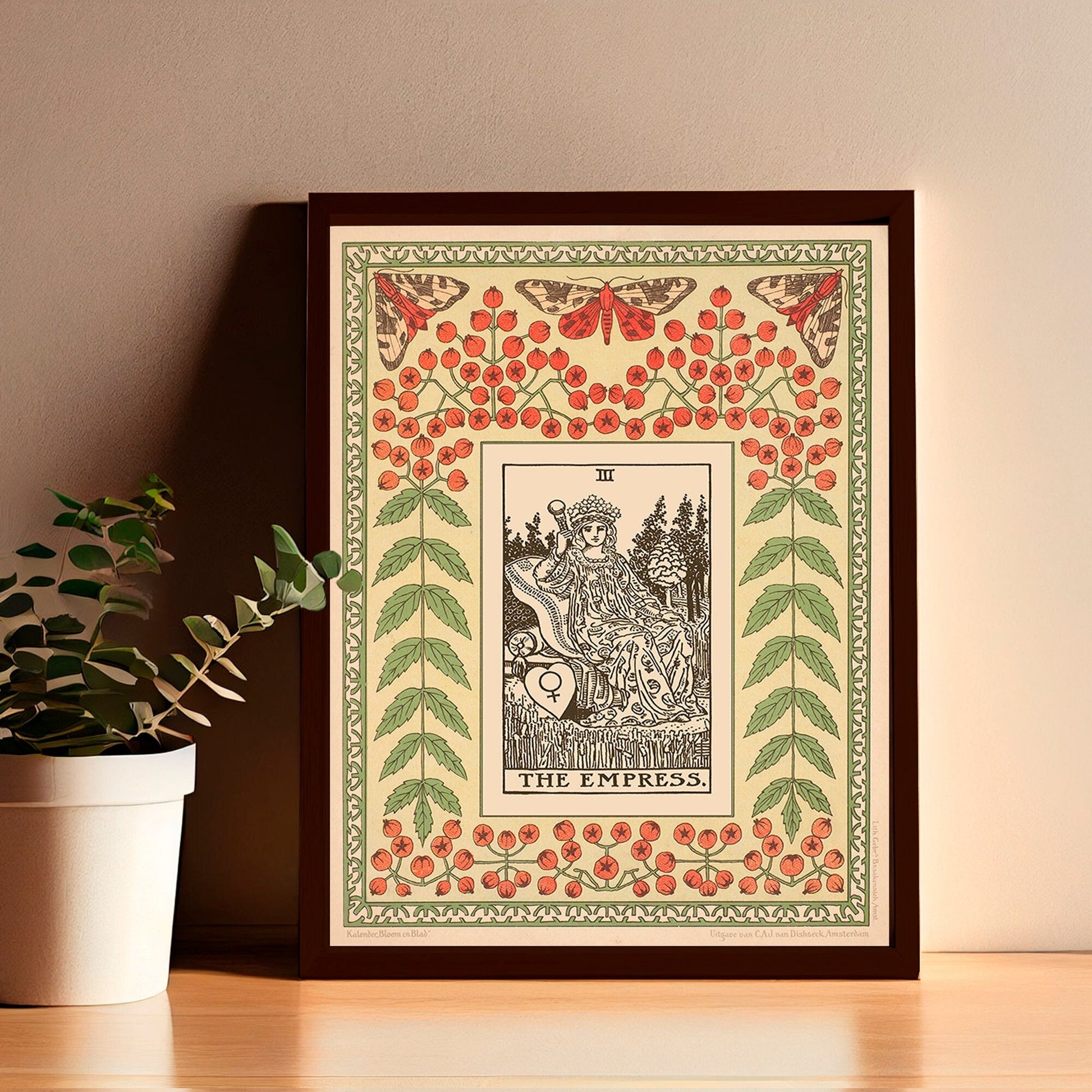 The Empress Print - Vintage Shabby Chic - Tarot Poster - Nouveau Tarot Card Poster