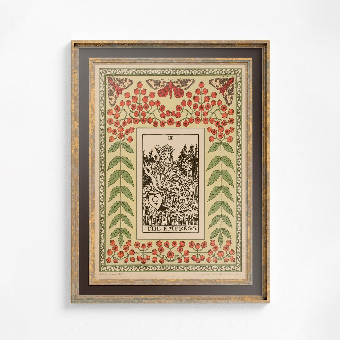 The Empress Print - Vintage Shabby Chic - Tarot Poster - Nouveau Tarot Card Poster