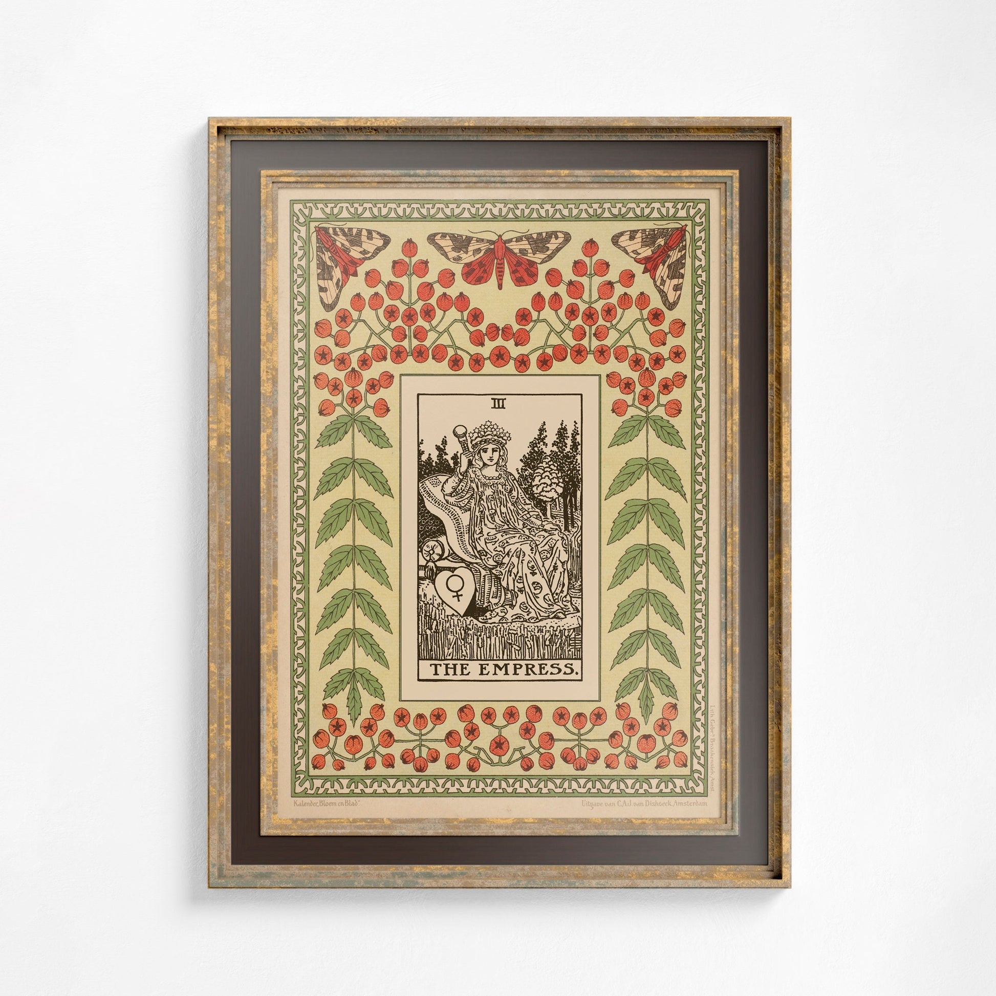 The Empress Print - Vintage Shabby Chic - Tarot Poster - Nouveau Tarot Card Poster