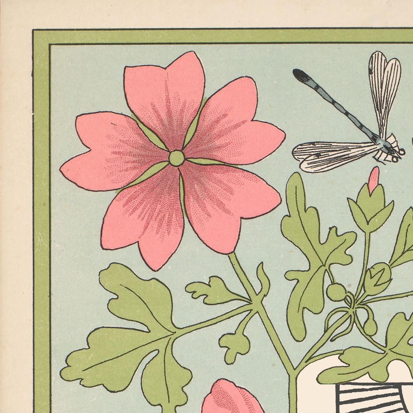 The Lovers Print - Vintage Shabby Chic - Tarot Poster - Nouveau Tarot Card Poster - Pink and Green