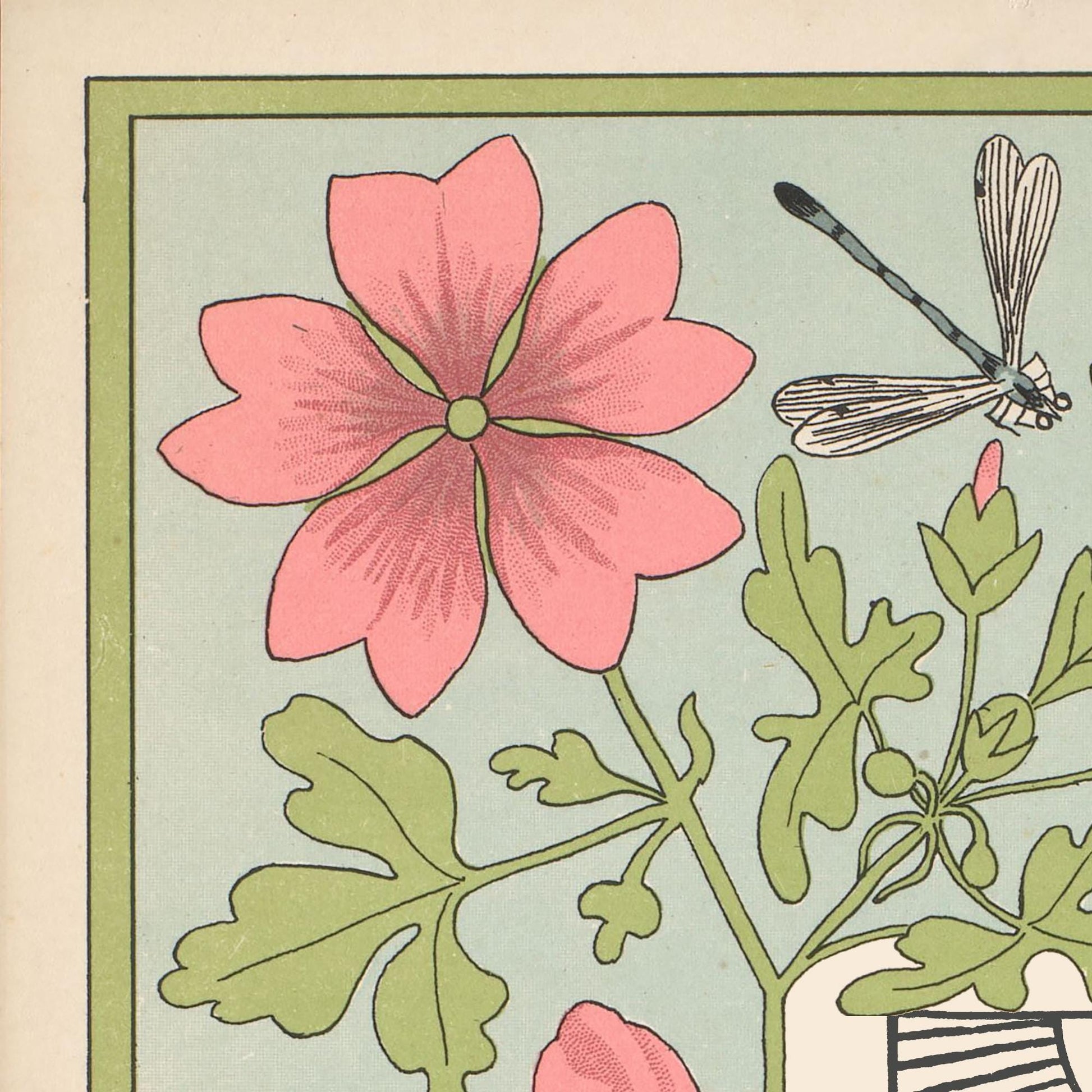 The Lovers Print - Vintage Shabby Chic - Tarot Poster - Nouveau Tarot Card Poster - Pink and Green