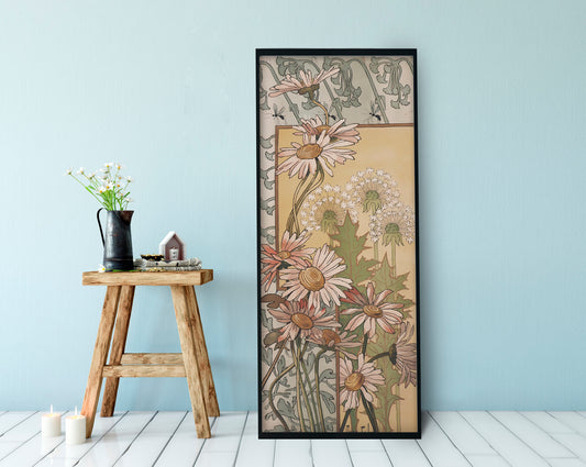 Art Nouveau Nature- Bohemian Vintage - Print Large Artwork - Floral - Long Poster