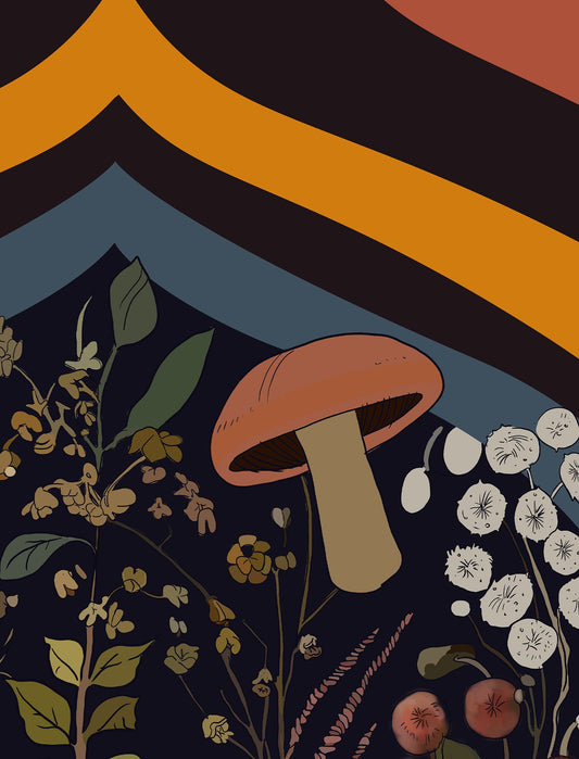 Botany Vintage Illustration Psychedelic Botanical Print by My Store