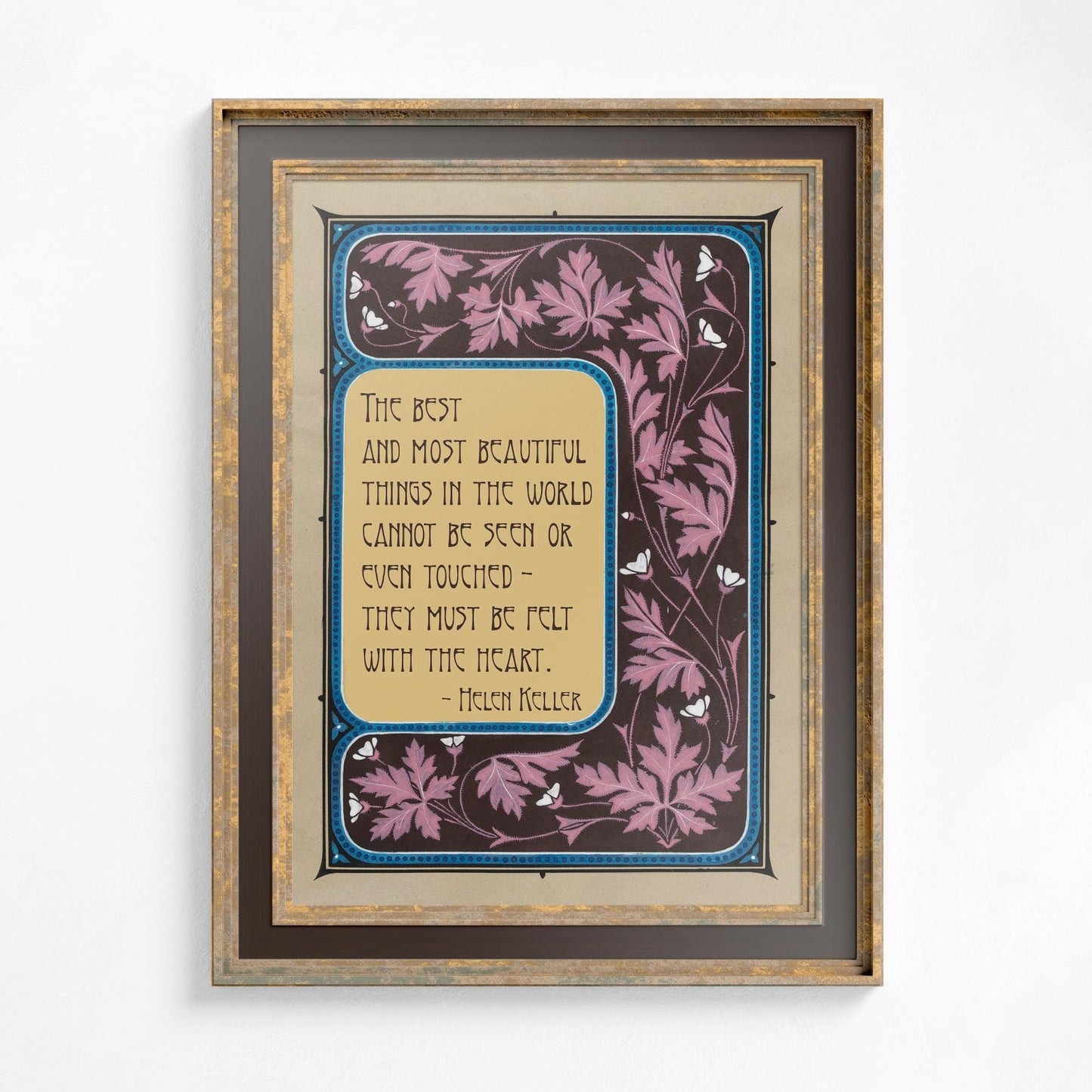 Helen Keller Quote Poem Print - The Best Things - Quote Bohemian Art - Poem Print - Love Poem - Purple and Beige - Customizable