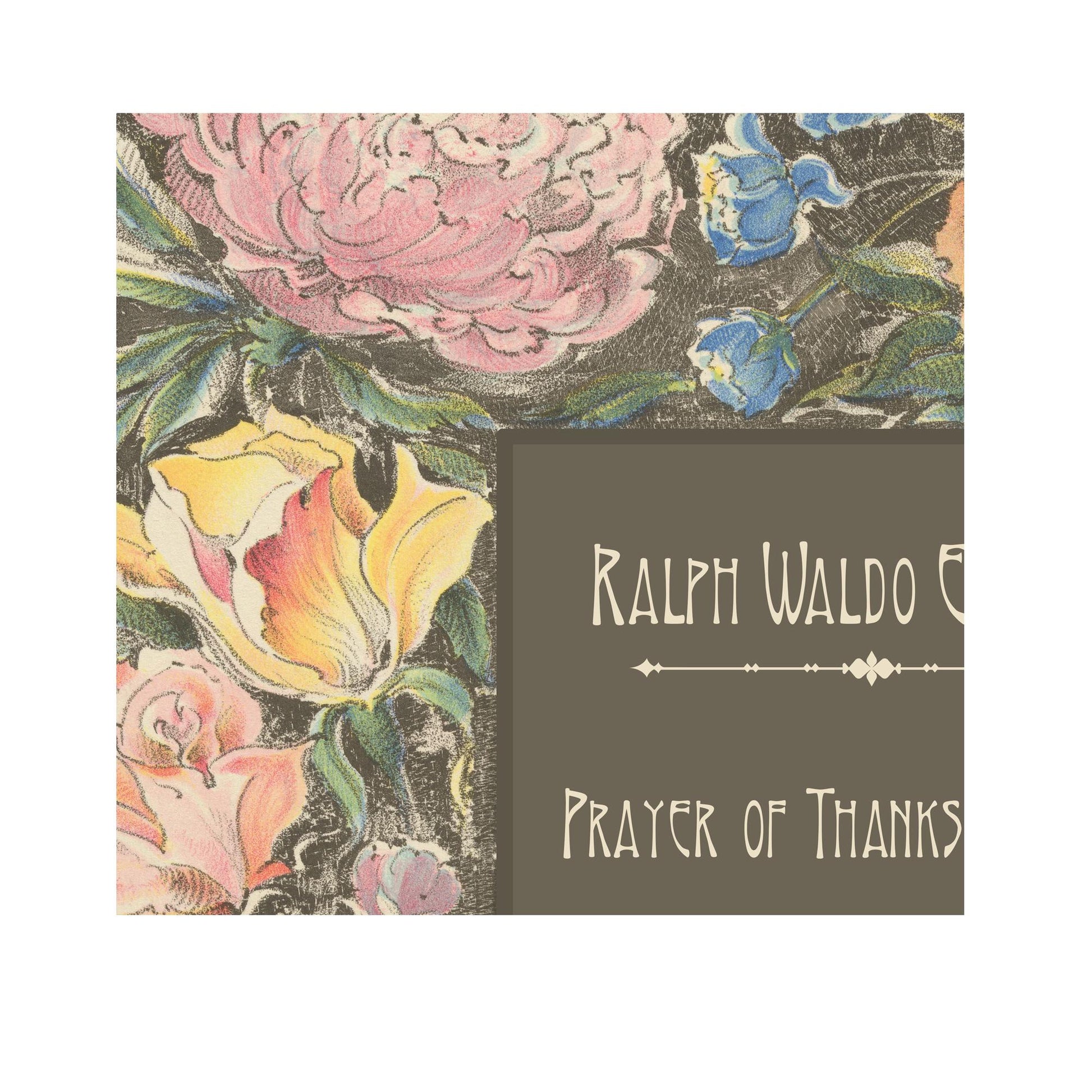 Prayer of Thanks Poem Poster - Quote Bohemian Art - Print Poster With Design - Sage Green and Pink - Customizable - Ralph Waldo Emerson