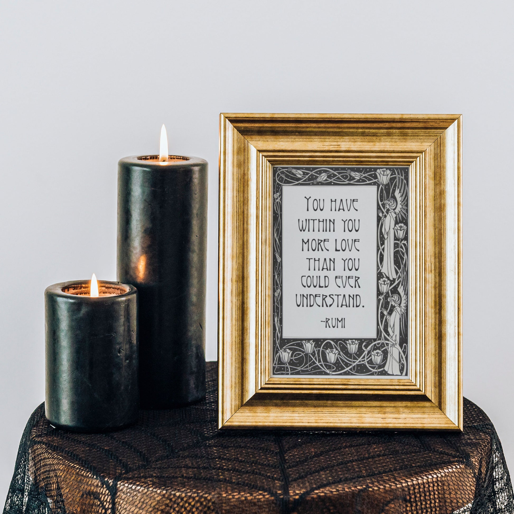 Rumi Poem Poster - Quote Bohemian Art - Print Poster With Design - Love Poem - Black and White