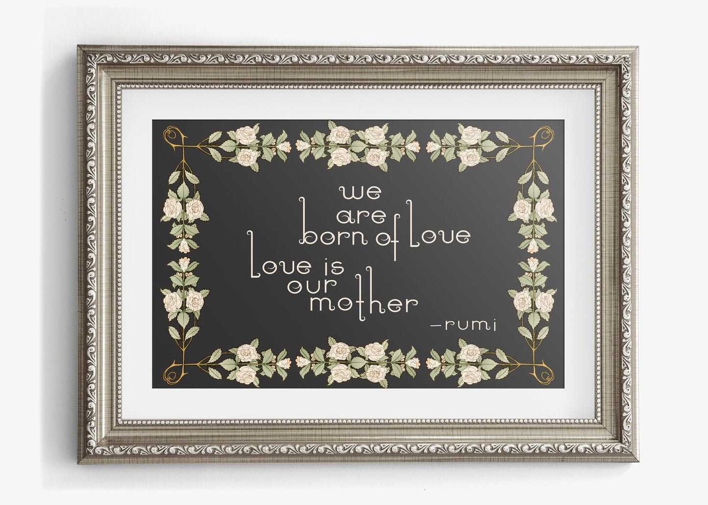Rumi Poem Poster - Quote Bohemian Art - Print Poster With Design no frame - Love Poem