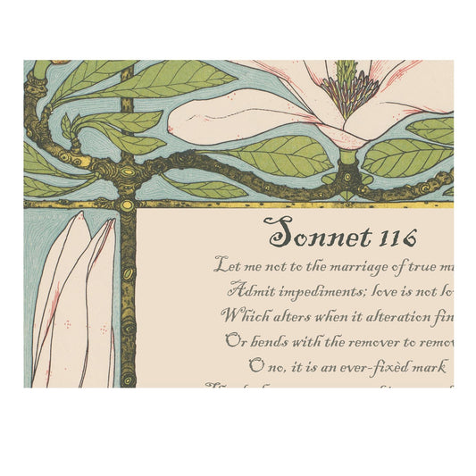 Shakespeare Sonnet 116 Customizable Art Print In Green And Beige Palette Perfect Poetry Gift by My Store