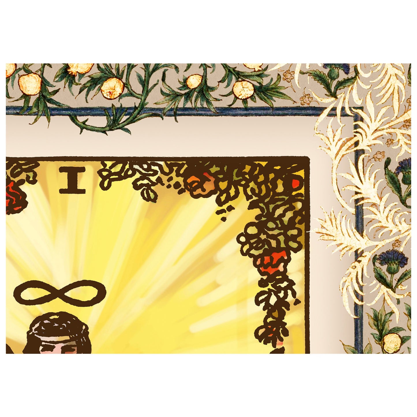 The Magician Print - Vintage Shabby Chic - Tarot Poster - Nouveau Tarot Card Poster - Gold - Large Artwork