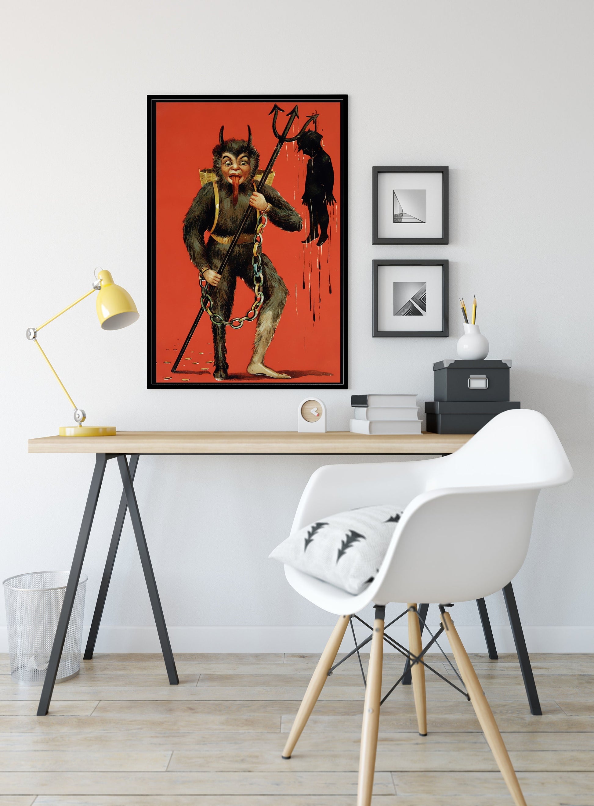 Christmas Print - Krampus Christmas Holiday Card Poster Print, No Frame