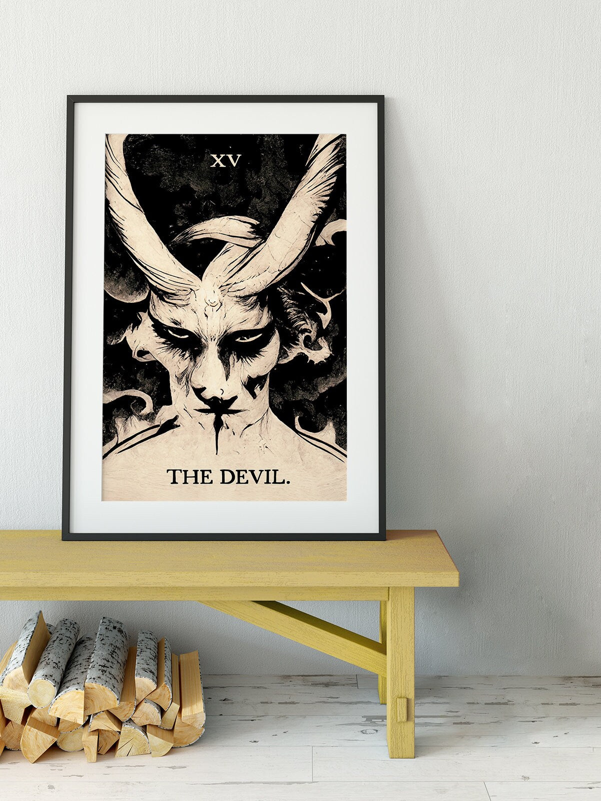 The Devil - Tarot Card Print from the Green Menagerie Tarot - Tarot Card The Devil Card Baphomet Poster, No Frame