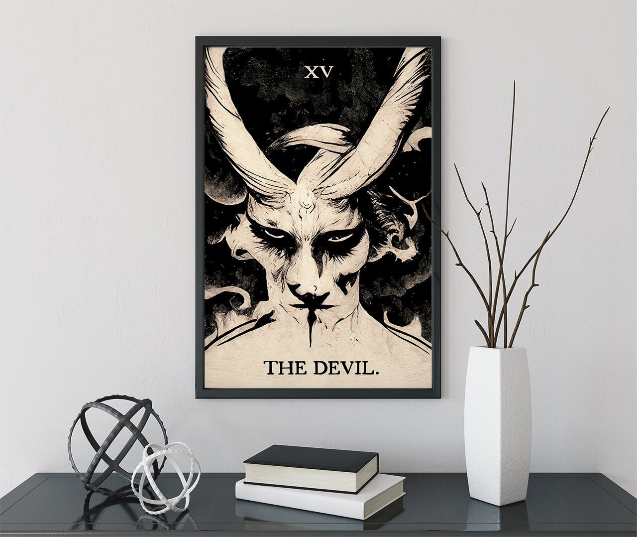The Devil - Tarot Card Print from the Green Menagerie Tarot - Tarot Card The Devil Card Baphomet Poster, No Frame