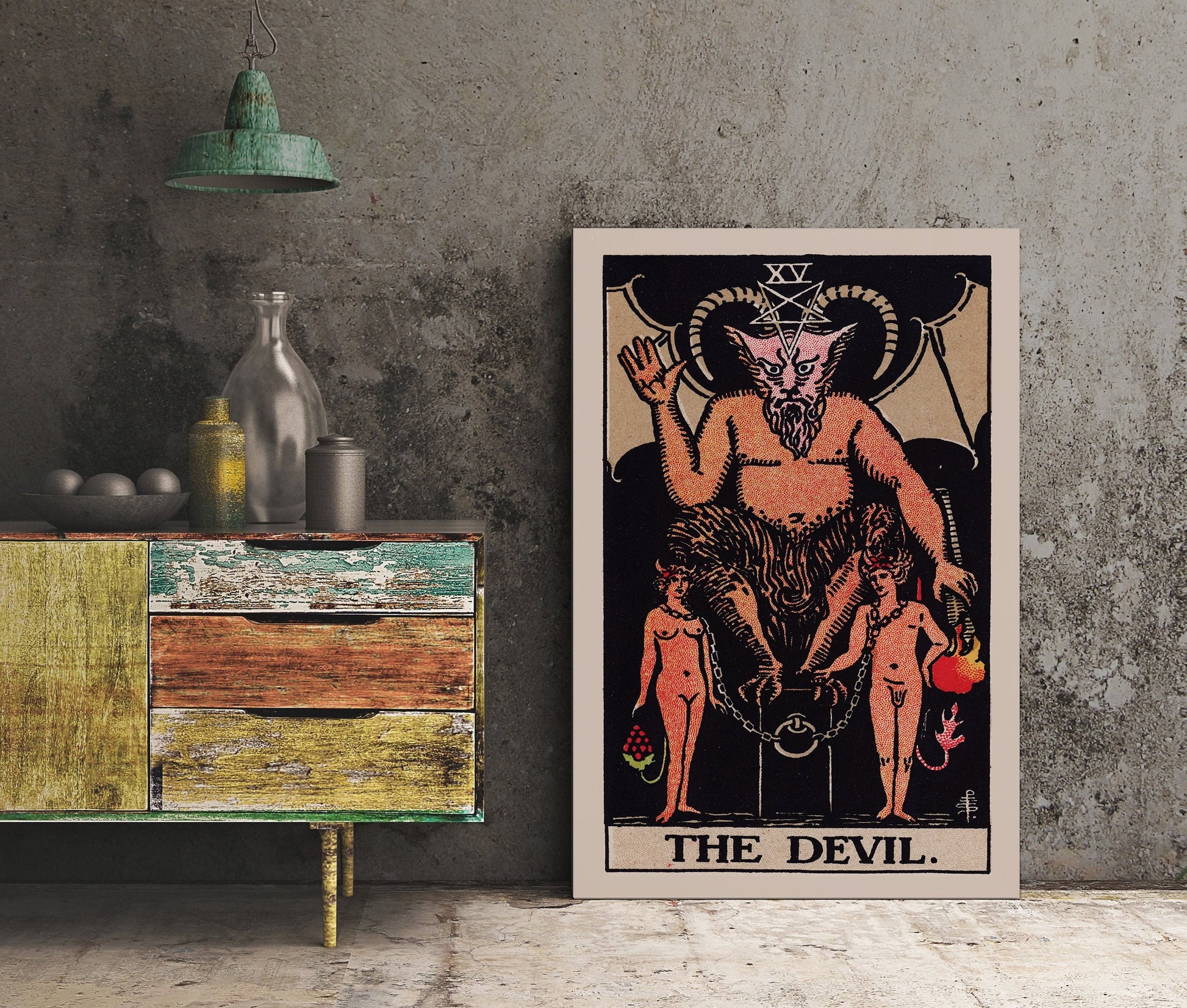 The Devil - Tarot Card Print - Tarot Card The Devil Card Poster, No Frame