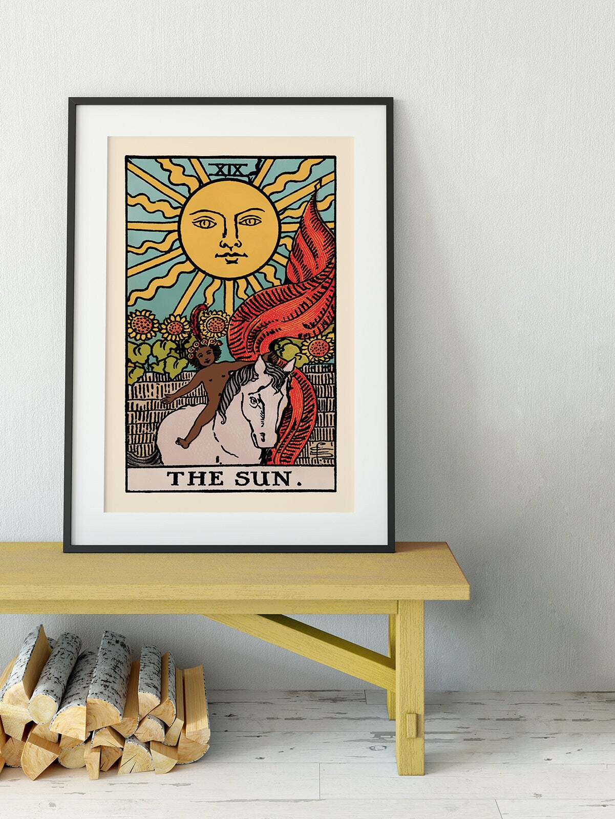 The Sun- Tarot Card Print - The Sun Card Poster, No Frame