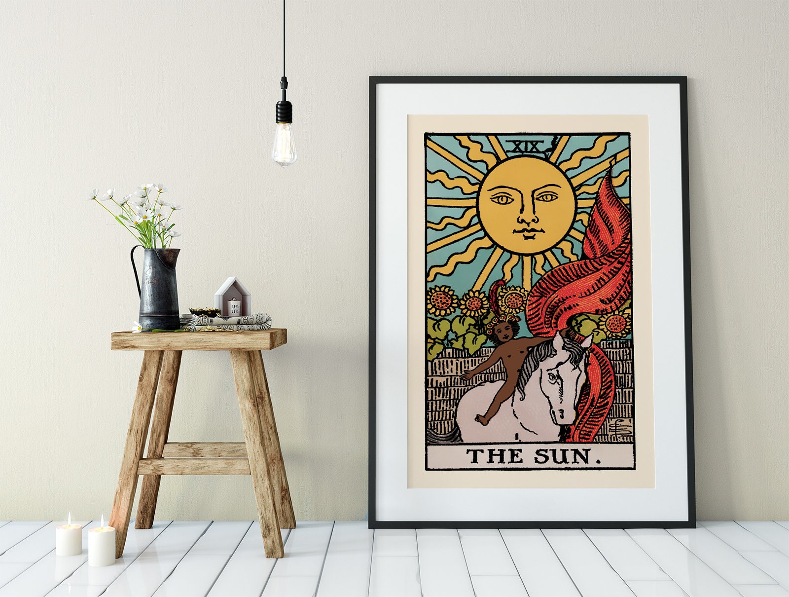 The Sun- Tarot Card Print - The Sun Card Poster, No Frame