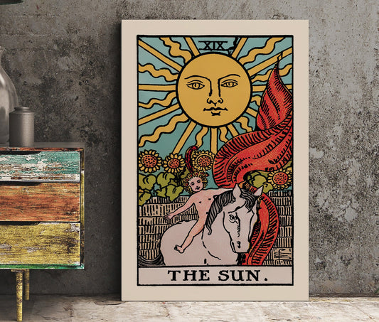 The Sun Tarot Card Print Poster No Frame Radiant Sun Wall Art For Positive Energy And Joy by My Store