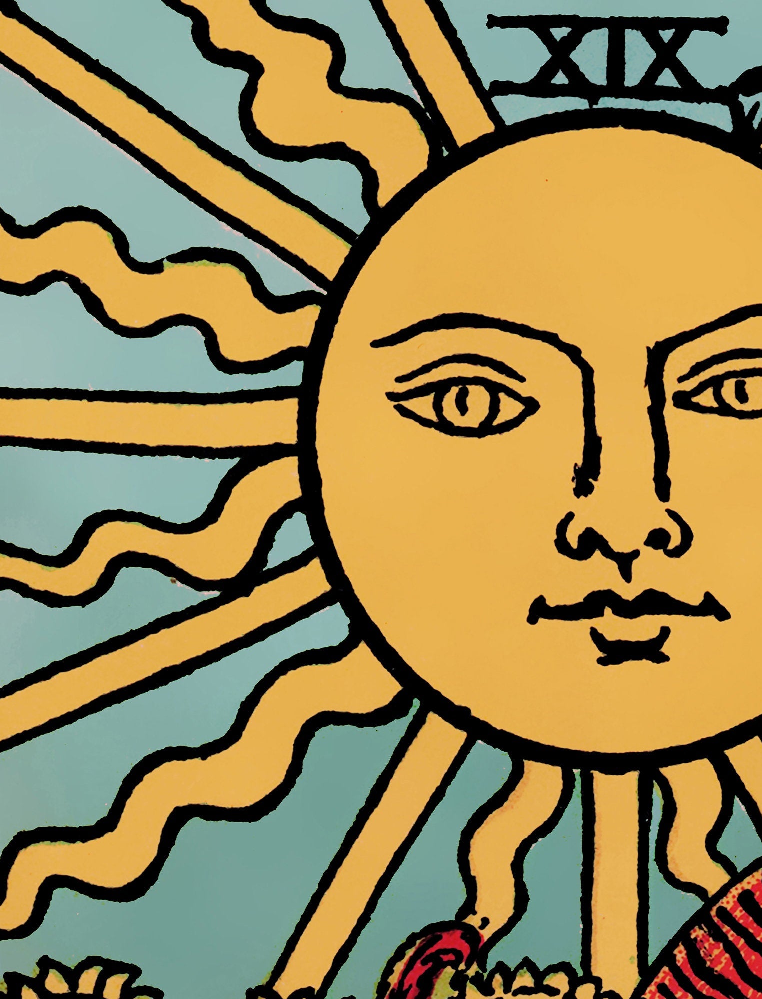 The Sun- Tarot Card Print - The Sun Card Poster, No Frame