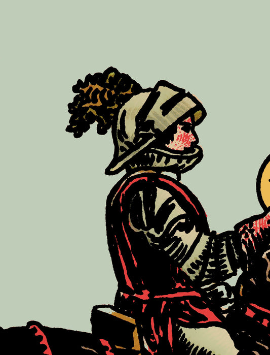 Knight of Pentacles Tarot Card Print Blue Sky Poster Unframed Elegant Wall Art for Home Office by My Store