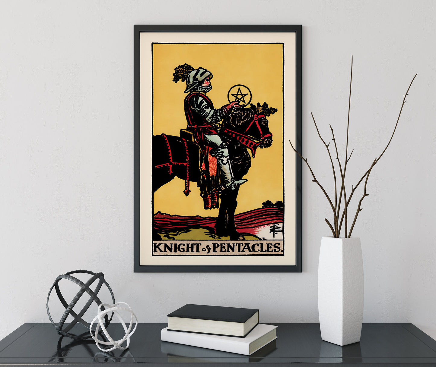 Knight of Pentacles- Tarot Card Print - The Knight of Pentacles Card Poster, No Frame