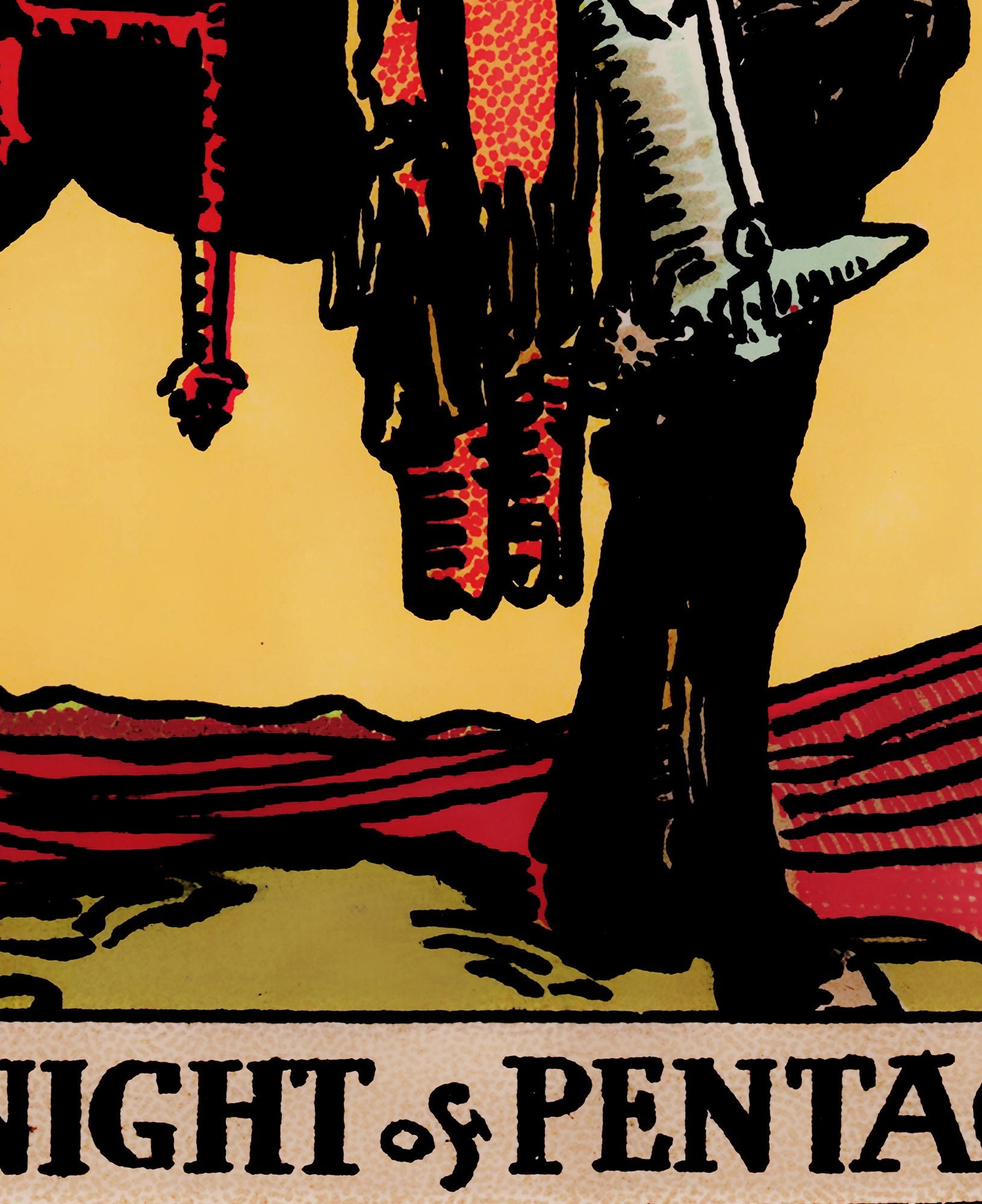 Knight of Pentacles- Tarot Card Print - The Knight of Pentacles Card Poster, No Frame