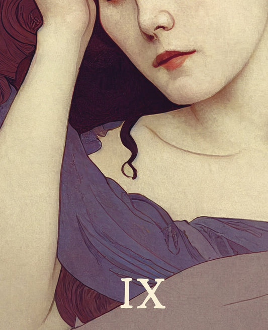 9 Of Swords Tarot Card Print From Green Menagerie Deck Unframed Poster For Stylish Mystic Home Decor by My Store