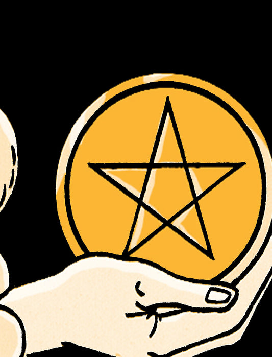 Ace Of Pentacles Tarot Card Print Poster Unframed Limited Edition Giclee By Green Menagerie by My Store