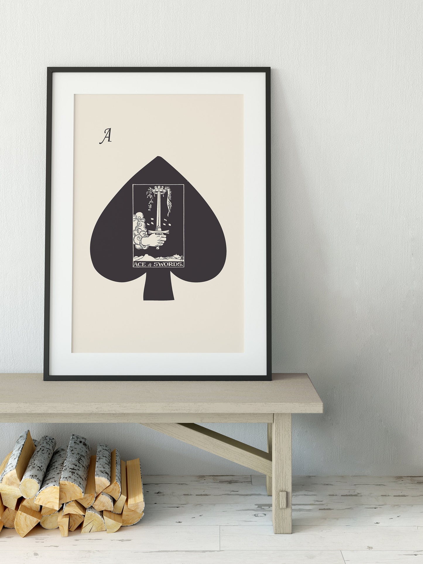 Ace of Swords- Tarot Card Print - The Ace Of Spades Playing Card Poster, No Frame