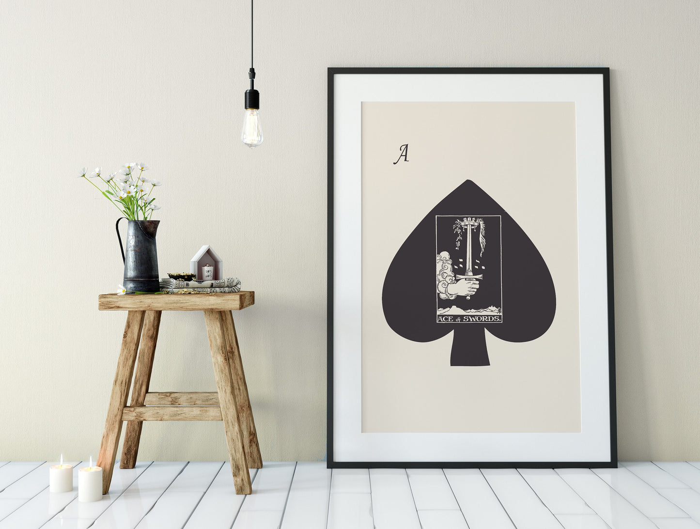 Ace of Swords- Tarot Card Print - The Ace Of Spades Playing Card Poster, No Frame