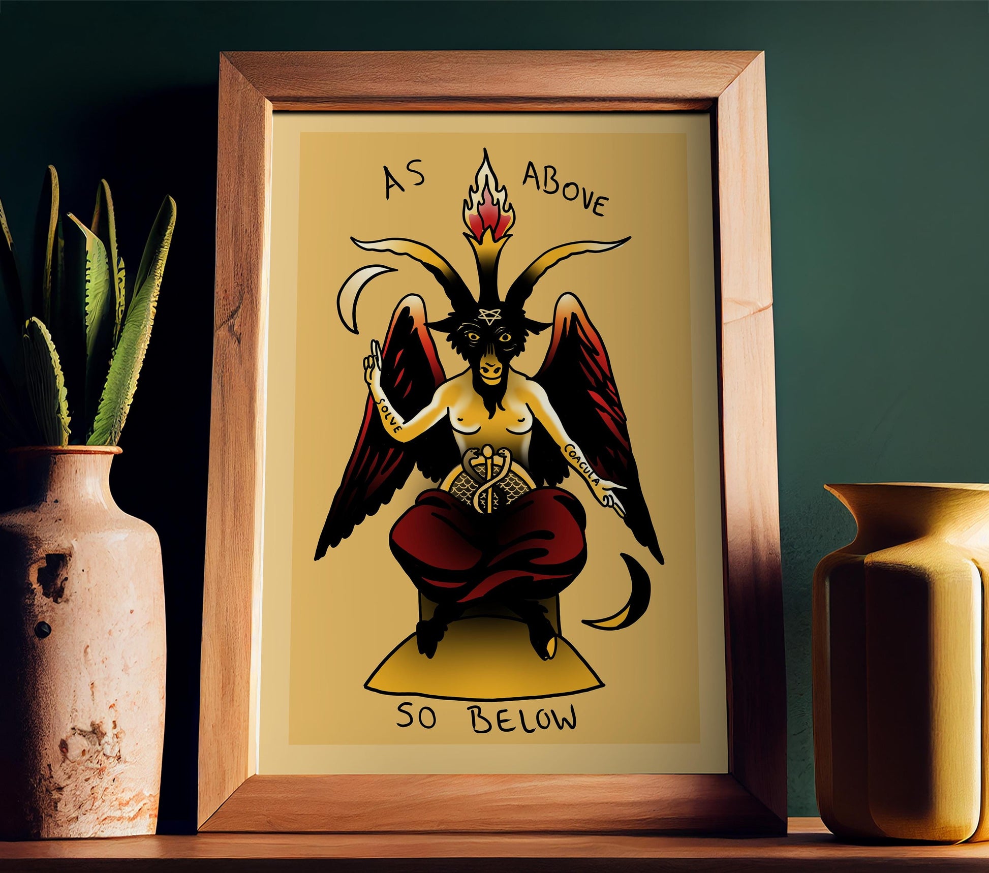 Baphomet Tattoo Poster - "As Above So Below" (No Frame)