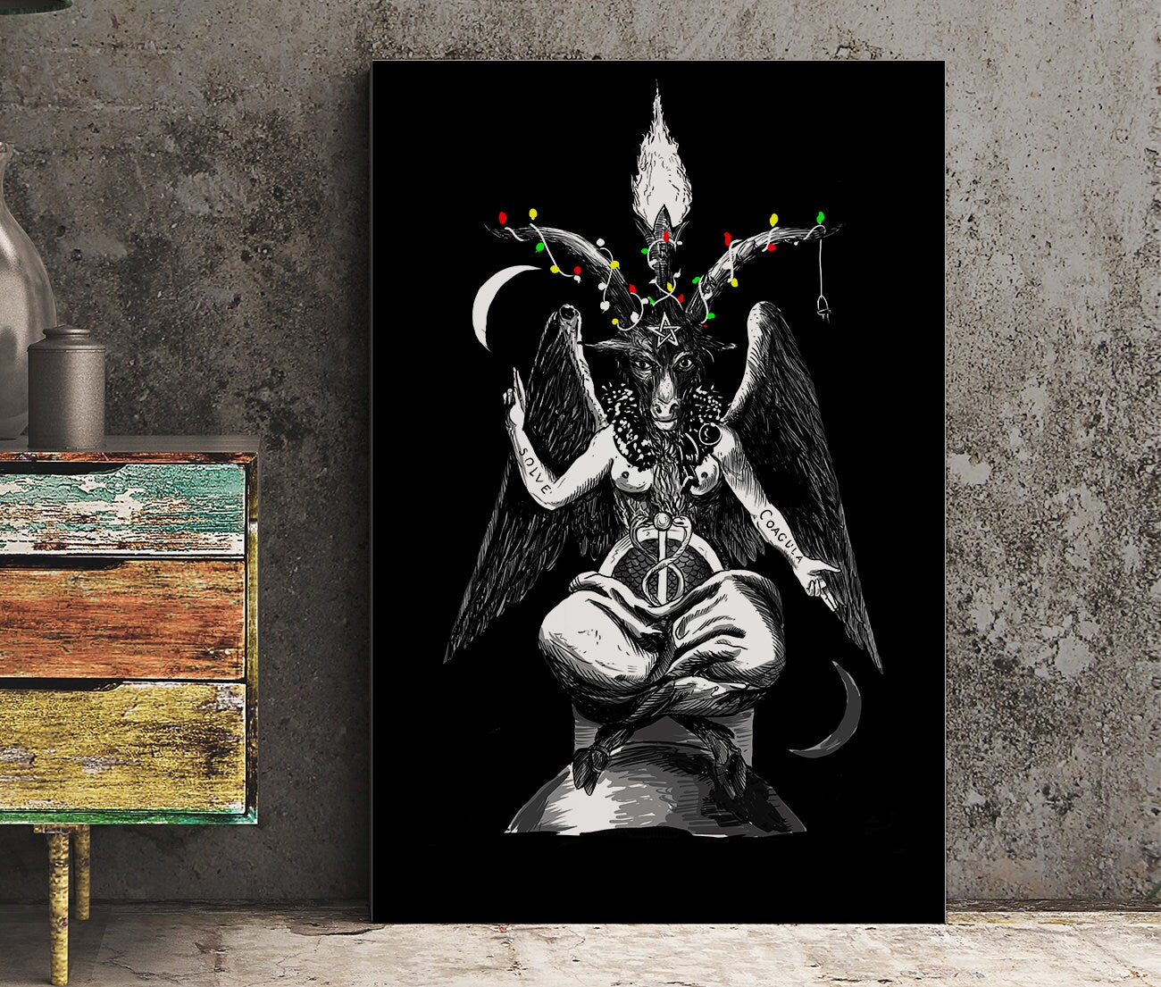 Christmas Print Baphomet Poster - "As Above So Below" - Eliphas Levi (No Frame)