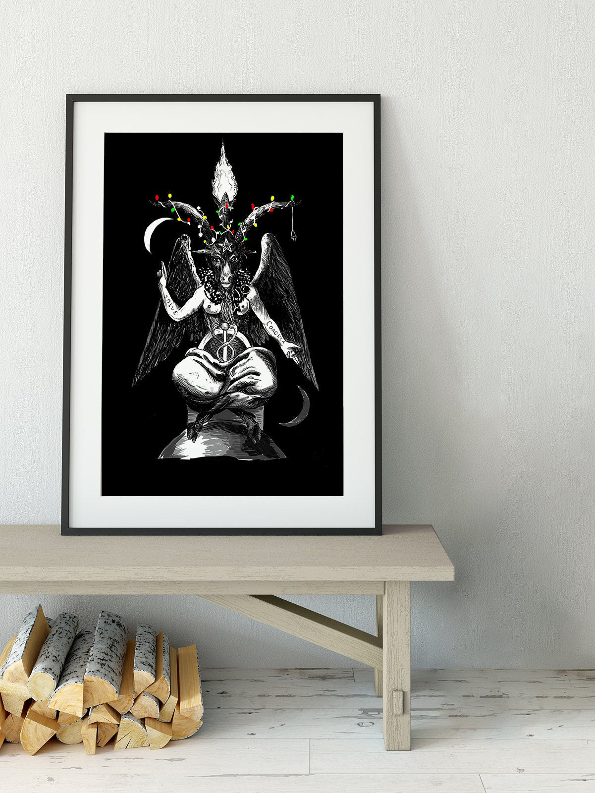 Christmas Print Baphomet Poster - "As Above So Below" - Eliphas Levi (No Frame)