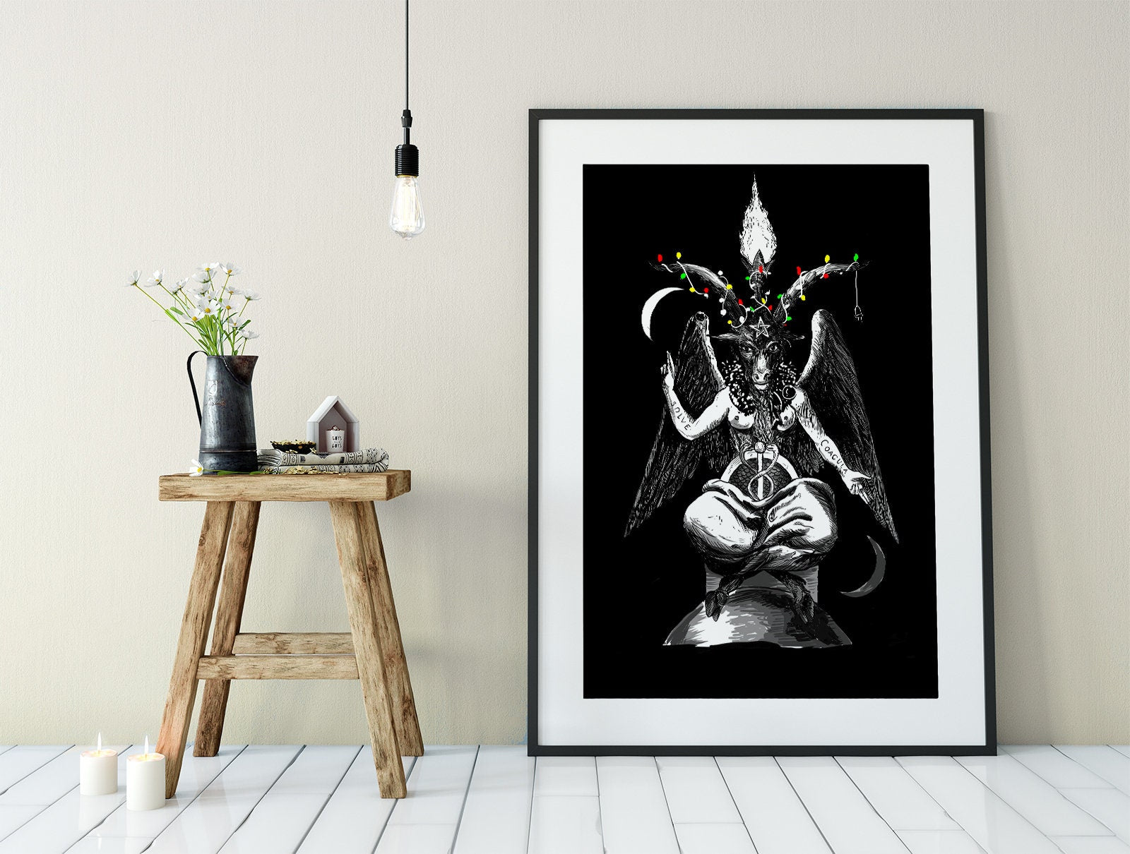 Christmas Print Baphomet Poster - "As Above So Below" - Eliphas Levi (No Frame)