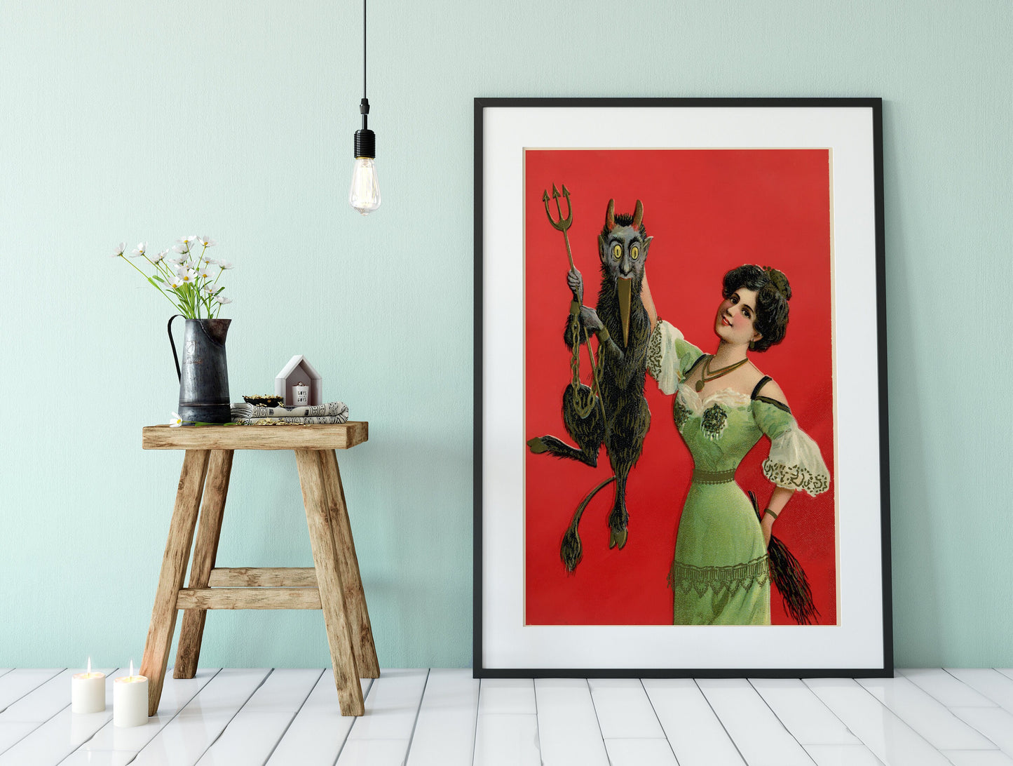 Christmas Print - Krampus Christmas Holiday Card Poster, No Frame