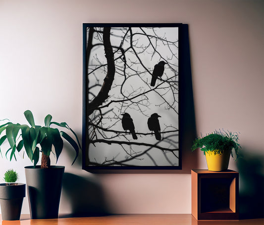 Crows in Tree Poster No Frame Gothic Ravens Art Print by My Store