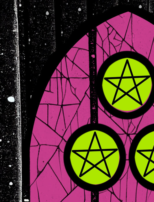 Five Of Pentacles Tarot Card Print By Green Menagerie Tarot Kickstarter Edition Poster by My Store